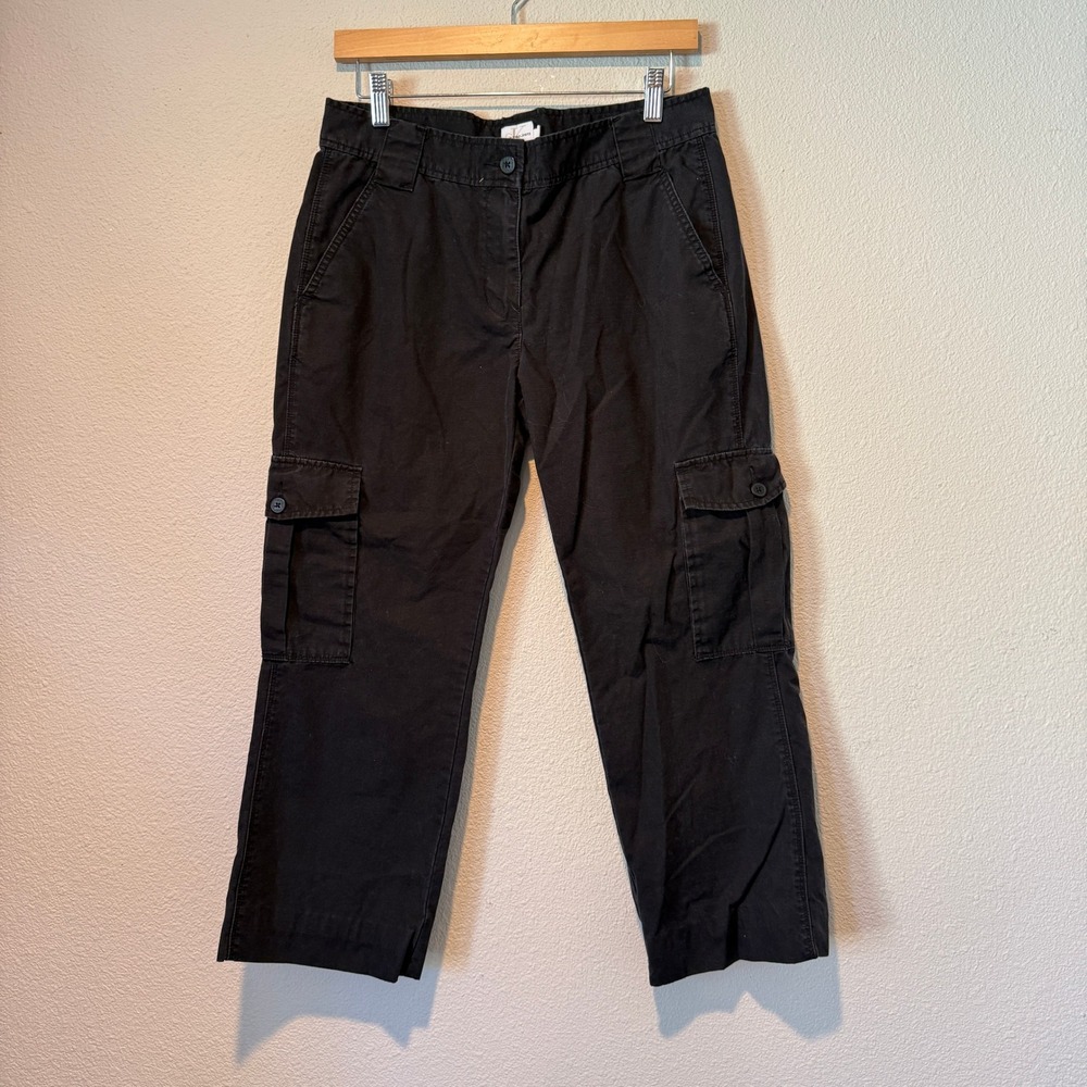 Calvin Klein Jeans Womens Black Cargo Pants Utility Straight Leg Size 8